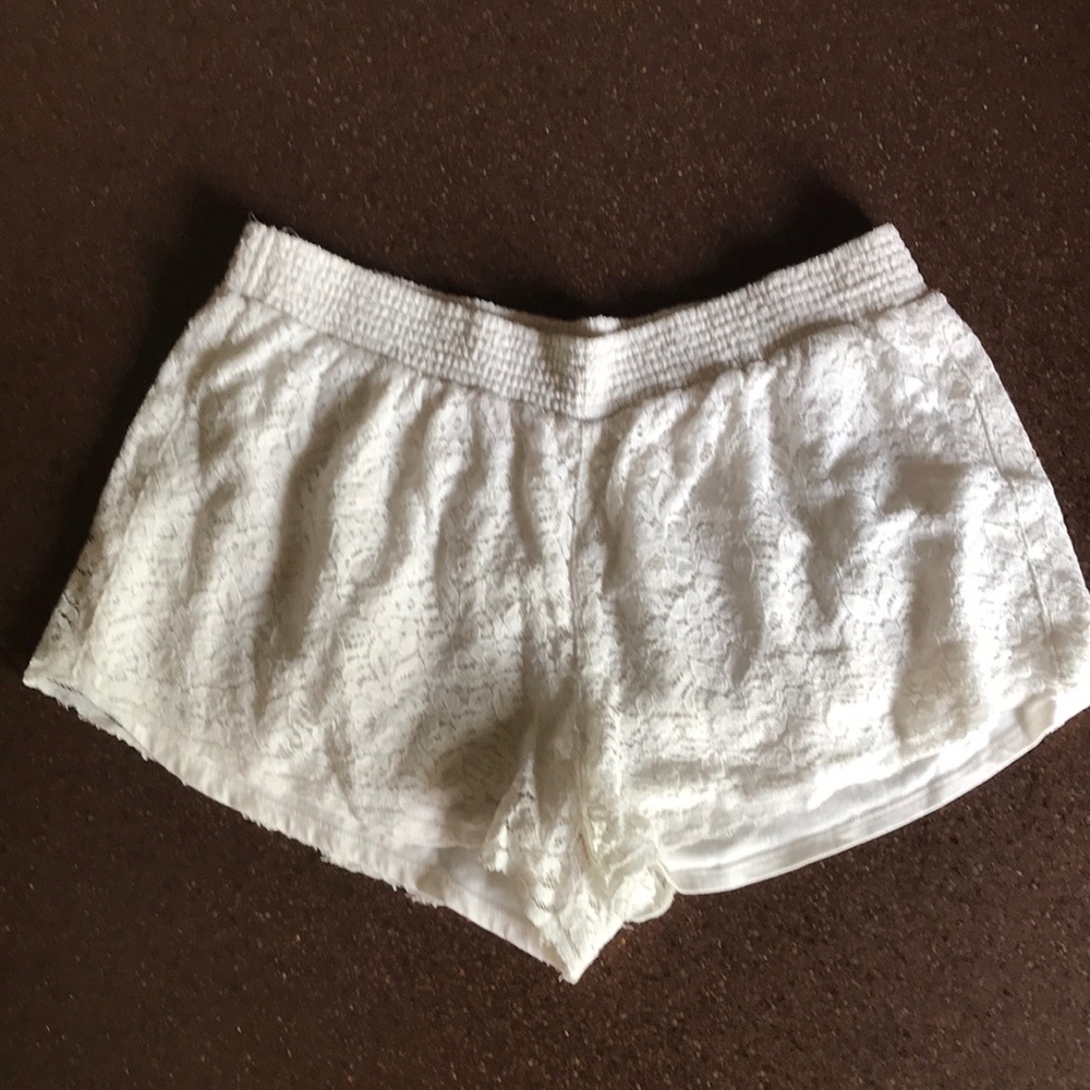 Hollister White Lace Shorts